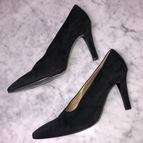 YSL black suede heels size 6 - Picture 3 of 9